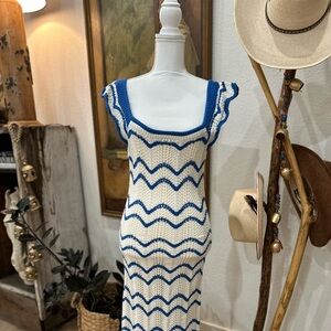 Apricot Lane Blue and Cream Knit Dress